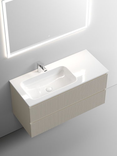 Тумба под раковину Sancos SNOB T SNT100LCE 100х45х50 подвесная цвет бежевый - фото 4